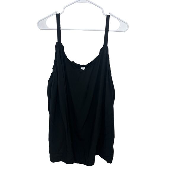 Old Navy Women’s Black Tank Top 3X Plus Cami Thin Strap Y2K Whimsigoth Ruffle - Picture 1 of 8